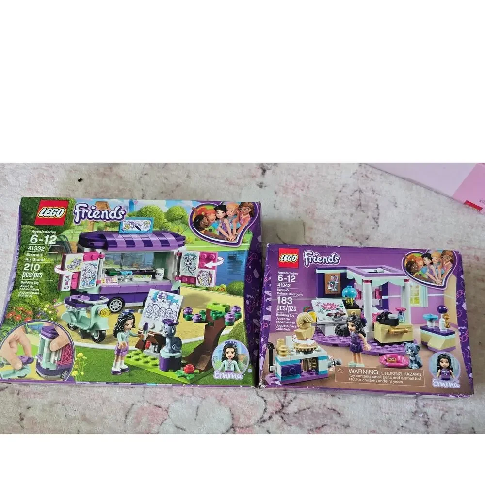 Lot of 2 Lego  Friends  NIB Emma 's Deluxe Bedroom and Emma's Art Stand-Retired